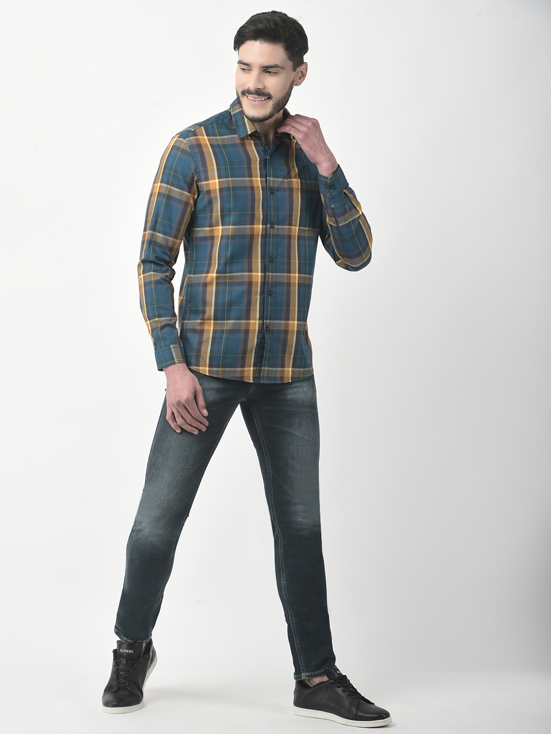 Numero Uno Men Checkered Brown Shirt